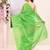 Women's green embellished cotton blend jamdani saree