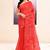 Women's red embellished cotton blend jamdani saree