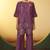 Women's dusty pink embroidered flared roman silk co-ord set