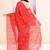 Women's red embellished cotton blend jamdani saree