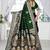  Bottle Green Banarasi Satin silk blend Saree with Silver Zari & Thread Work | Wedding & Festive Wear