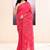 Women's pink embellished cotton blend jamdani saree