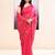Women's pink embellished cotton blend jamdani saree