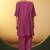 Women's light pink embroidered flared roman silk co-ord set