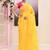Women's yellow embellished cotton blend jamdani saree