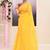 Women's yellow embellished cotton blend jamdani saree