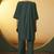 Women's green embroidered flared roman silk co-ord set
