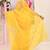 Women's yellow embellished cotton blend jamdani saree