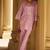 Women's light pink embroidered roman silk co-ord set