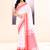 Women's white embellished cotton saree