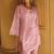 Women's light pink embroidered roman silk co-ord set