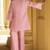 Women's light pink embroidered roman silk co-ord set
