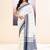 Women's white embellished cotton saree