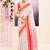 Women's baige embellished cotton saree