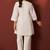 Off white pure cotton embroidered co-ord set for women
