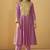Women's light pink roman silk embroidered flared co-ord set