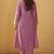 Women's light pink roman silk embroidered flared co-ord set