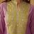 Women's light pink roman silk embroidered flared co-ord set