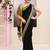 Women's black embellished cotton blend jamdani saree