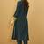 Women's drak green roman silk embroidered flared co-ord set