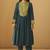 Women's drak green roman silk embroidered flared co-ord set
