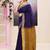 Women's purple embellished cotton blend jamdani saree