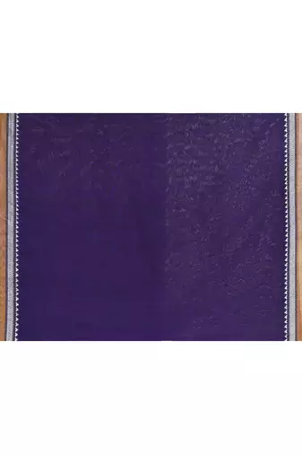 Women's purple embellished cotton blend jamdani saree