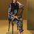 Black rayon floral printed co-ord set for women