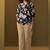 Black and brown viscose reyon printed top and pant co-ord set