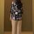 Black and brown viscose reyon printed top and pant co-ord set