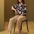 Black and brown viscose reyon printed top and pant co-ord set
