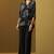 Black viscose reyon printed top and pant co-ord set