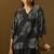 Black viscose reyon printed top and pant co-ord set