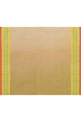 Women's red embellished cotton blend jamdani saree 5