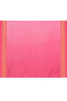 Women's navy blue embellished cotton blend jamdani saree 5