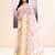 Women's white embellished cotton blend printed saree