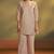 Brown pure cotton embroidered co-ord set for women