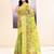 Women's olive embellished cotton blend printed saree