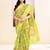 Women's olive embellished cotton blend printed saree