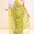 Women's olive embellished cotton blend printed saree