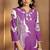 Purple viscose rayon printed straight co-ord set