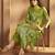 Green viscose rayon printed straight co-ord set