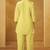 Women yellow pure cotton embroidered straight kurta co-ord set