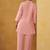 Women pink pure cotton embroidered straight kurta co-ord set