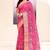 Women's pink embellished cotton blend printed saree