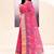 Women's pink embellished cotton blend printed saree