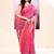 Women's pink embellished cotton blend printed saree