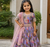  Lavender  Digital Print Gown With Embroidered Sequins 