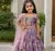  Lavender  Digital Print Gown With Embroidered Sequins 