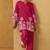 Women pink embroidered cotton blend straight kurta co-ord set